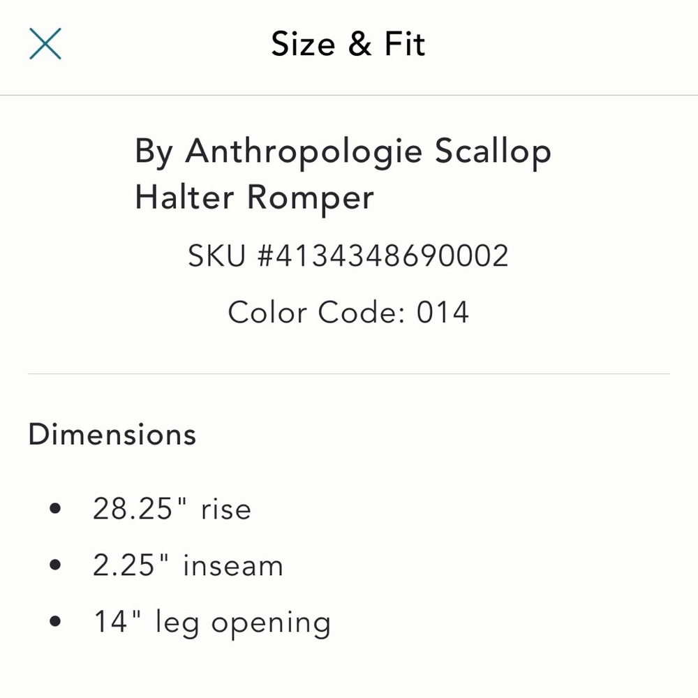 By Anthropologie Scallop Halter Romper Brand New with Tags - Picture 6 of 9